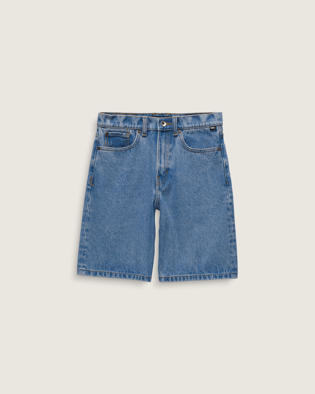 Vans Kids Check-5 Baggy Denim Shorts in Stonewash Blue