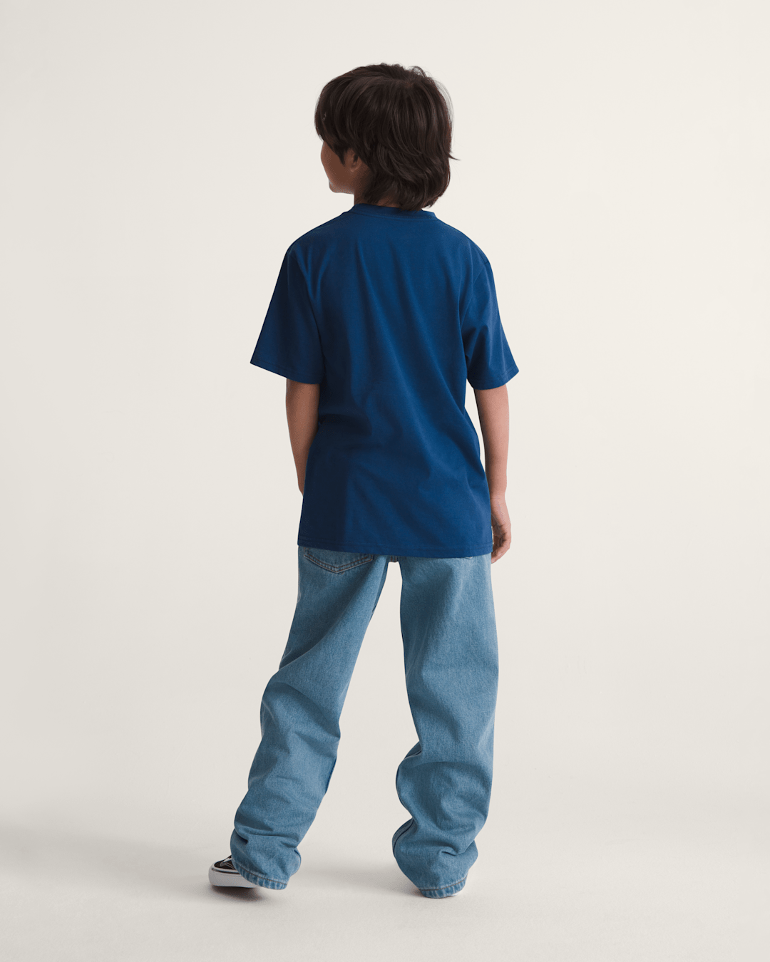 Vans Kids Check-5 Loose Denim Pants in Stonewash Blue