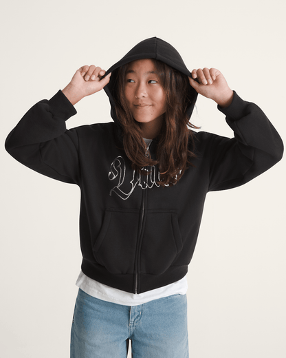 Vans Kids Shining Zip Hoodie in Black