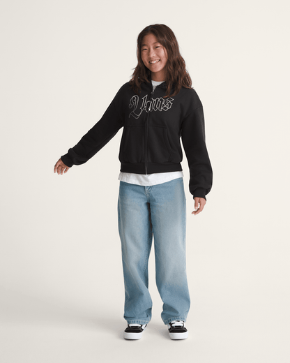 Vans Kids Shining Zip Hoodie in Black
