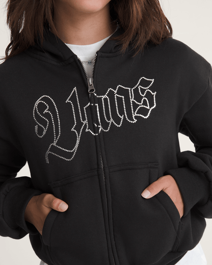Vans Kids Shining Zip Hoodie in Black