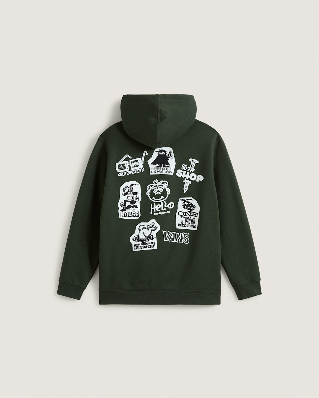 Vans Kids Classified Zip Hoodie in Dried Kelp Green