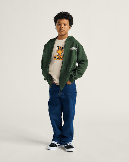 Vans Kids Classified Zip Hoodie in Dried Kelp Green