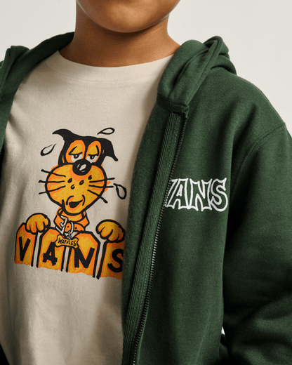 Vans Kids Classified Zip Hoodie in Dried Kelp Green