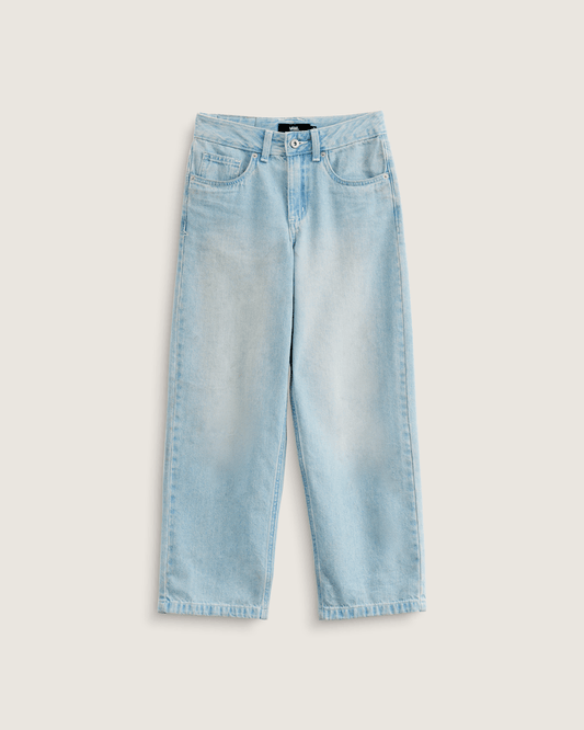 Vans Kids Sirelle Denim Puddle Pants in Light Stonewash Blue