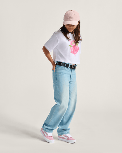 Vans Kids Sirelle Denim Puddle Pants in Light Stonewash Blue