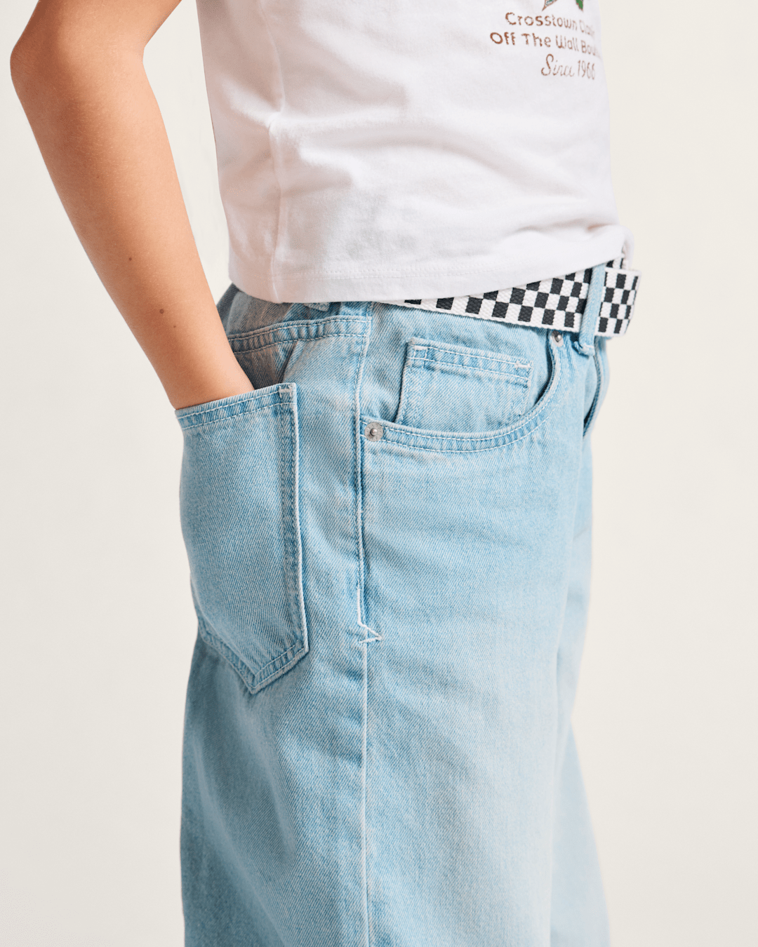 Vans Kids Sirelle Denim Puddle Pants in Light Stonewash Blue