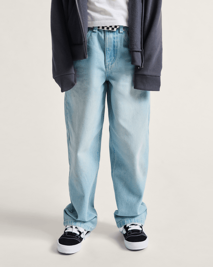 Vans Kids Sirelle Denim Puddle Pants in Light Stonewash Blue