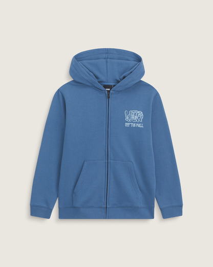Vans Kids Rippled Zip Hoodie in True Navy Blue