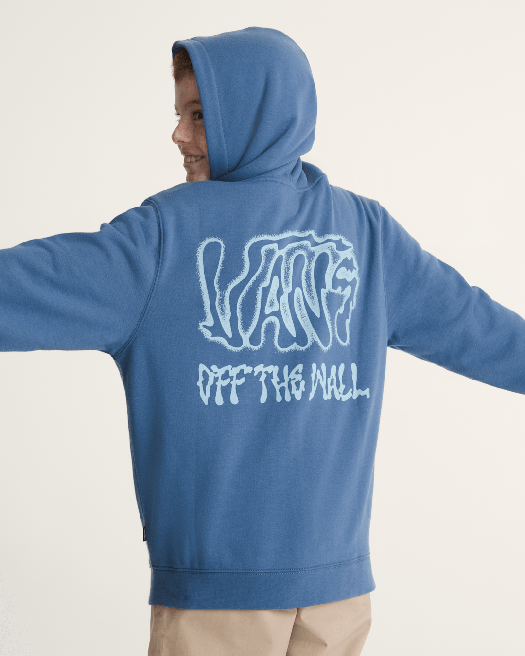 Vans Kids Rippled Zip Hoodie in True Navy Blue