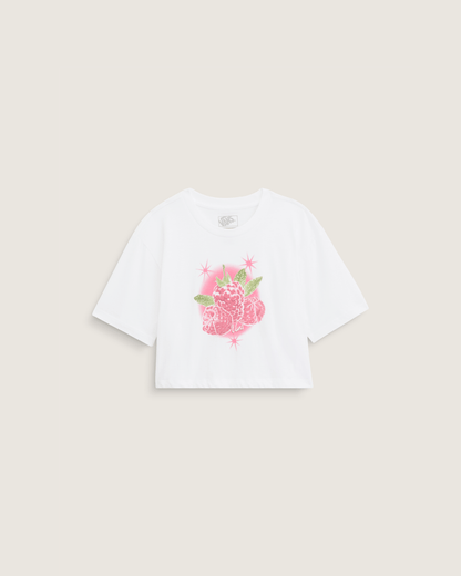Vans Kids Star Berries Crop T-Shirt in White