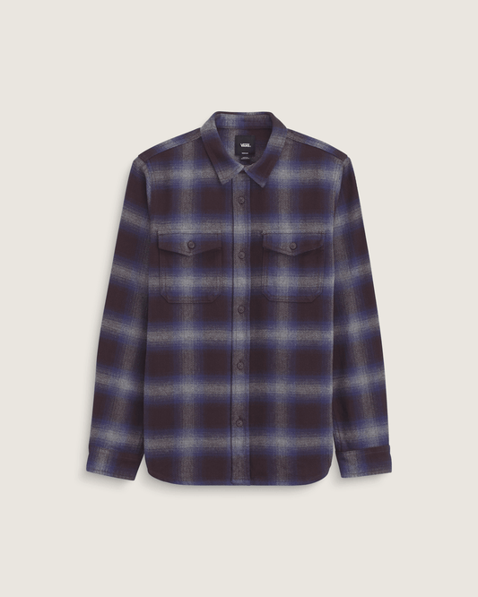 Vans Kids Bixby Plaid Flannel Shirt in Dark Port Red / Pewter Heather Grey