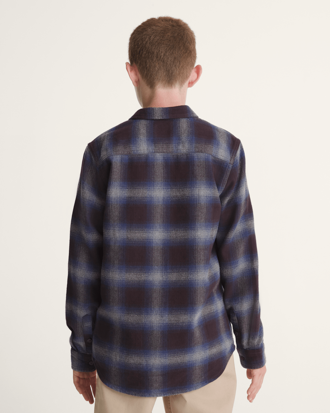 Vans Kids Bixby Plaid Flannel Shirt in Dark Port Red / Pewter Heather Grey