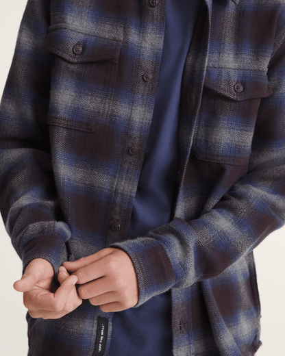 Vans Kids Bixby Plaid Flannel Shirt in Dark Port Red / Pewter Heather Grey