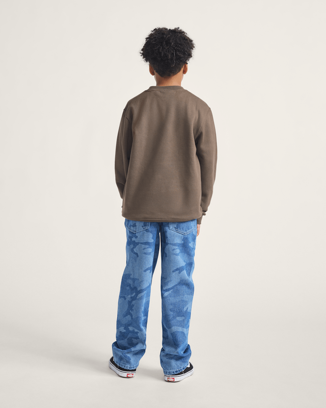 Vans Kids Check-5 Loose Denim Pants in Stonewash Blue
