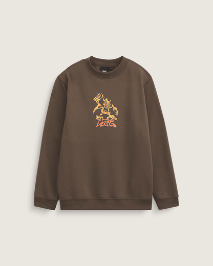Vans Kids Goblin Step Crew Sweatshirt in Coal Brown