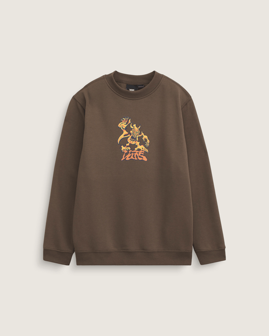 Vans Kids Goblin Step Crew Sweatshirt in Coal Brown