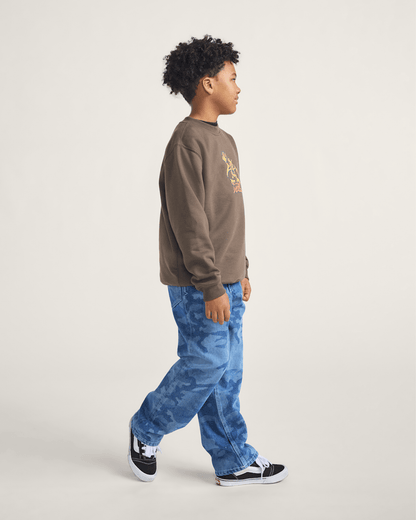 Vans Kids Goblin Step Crew Sweatshirt in Coal Brown