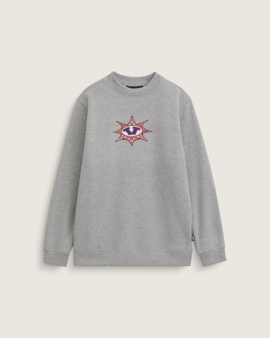 Vans Kids Star Checker Crew Sweatshirt in Cement Heather Grey