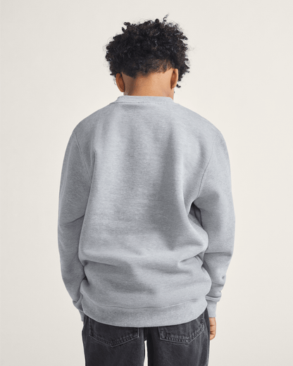 Vans Kids Star Checker Crew Sweatshirt in Cement Heather Grey