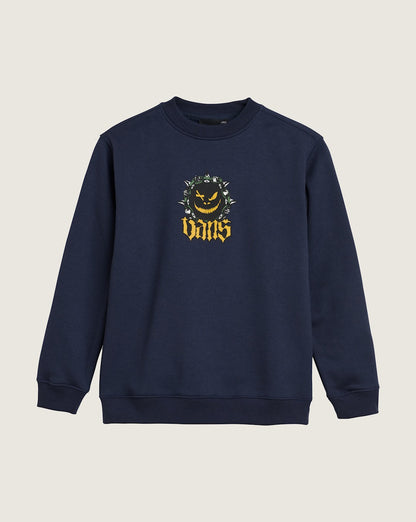 Vans Kids Happy Spike Crew Sweatshirt in Parisian Night Blue