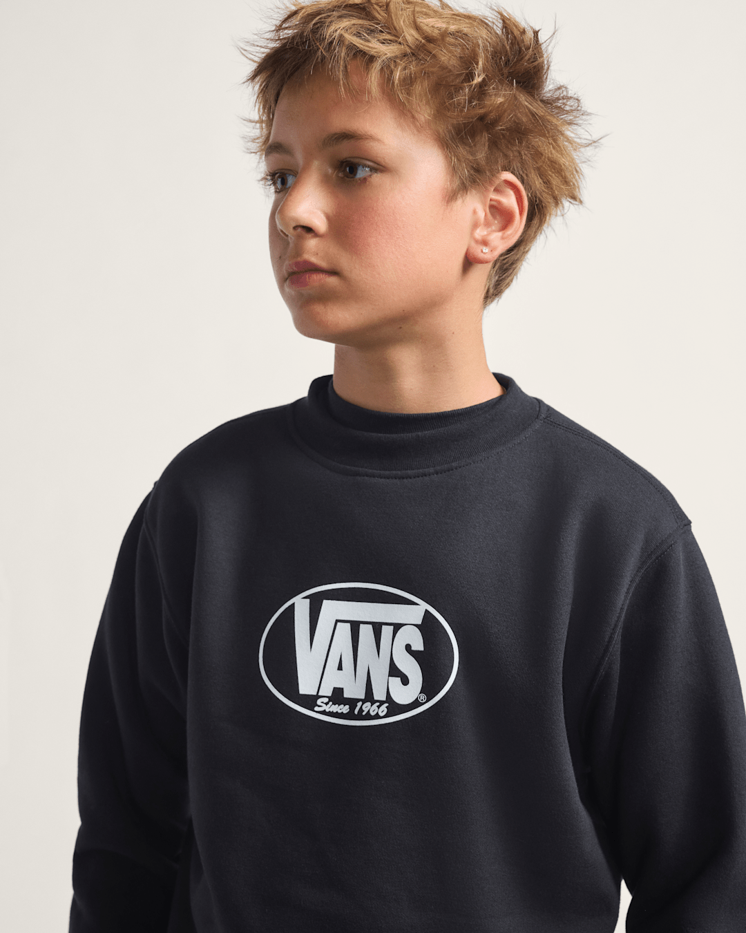 Vans Kids Classic Oval Crew Sweatshirt in Black