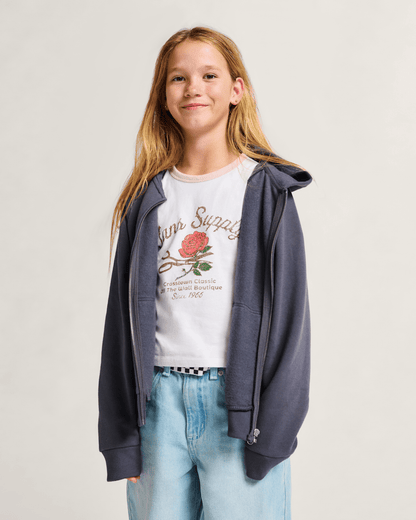 Vans Kids Greatest Hits Zip Hoodie in Asphalt Grey