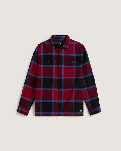 Vans Kids Larkspur Plaid Flannel Shirt in Bordeaux Red / Black
