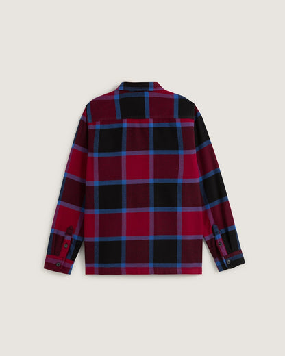 Vans Kids Larkspur Plaid Flannel Shirt in Bordeaux Red / Black
