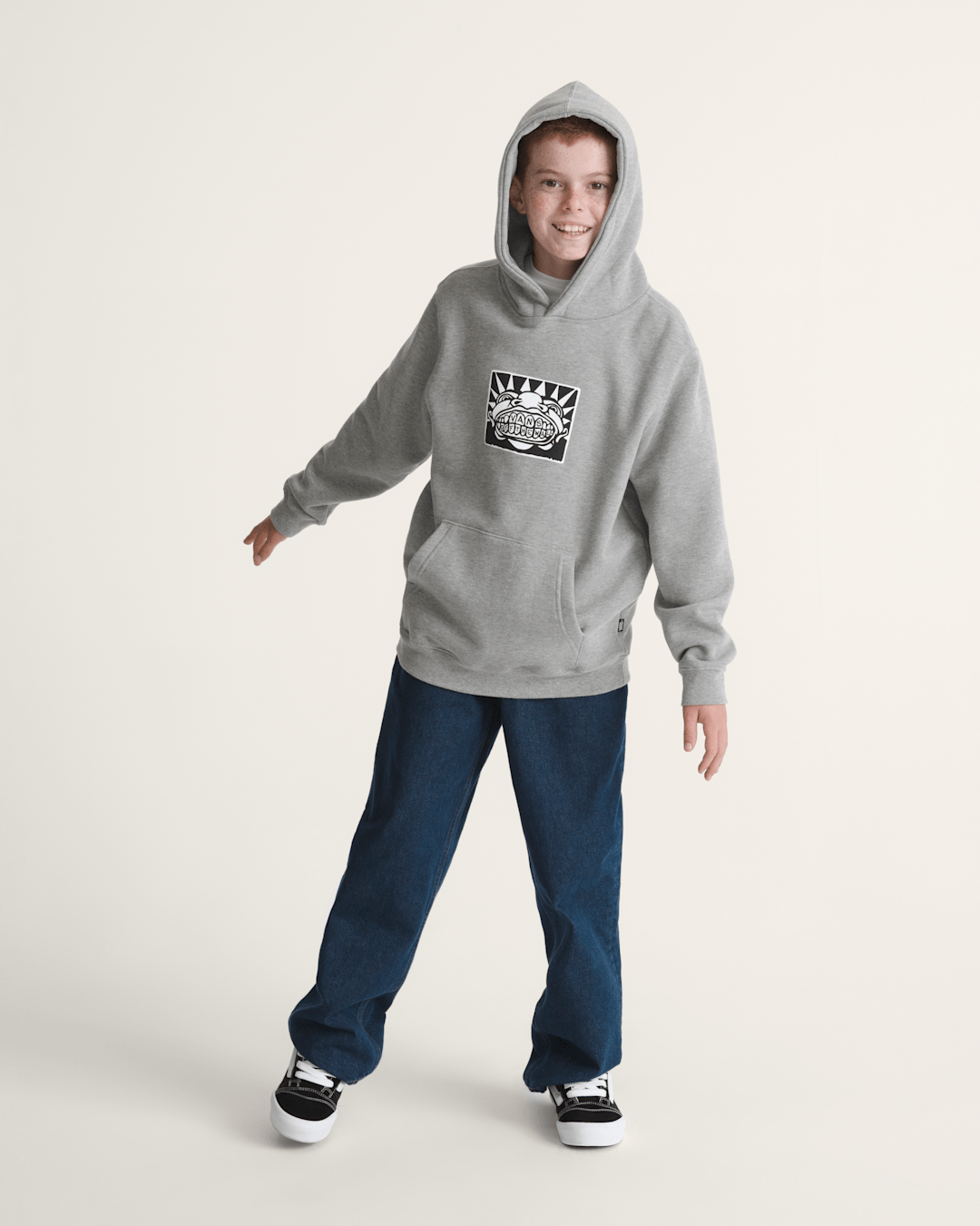 Vans Kids Vans Mouf Pullover Hoodie in Cement Heather Grey