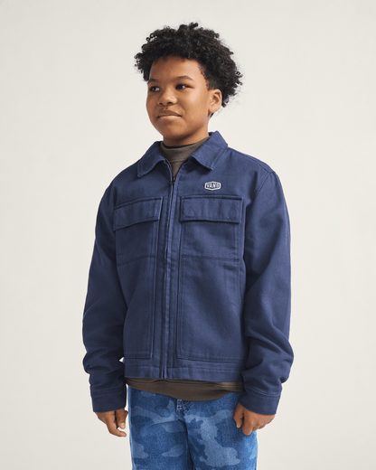 Vans Kids Mcavoy Zip Station Jacket in Parisian Night Blue