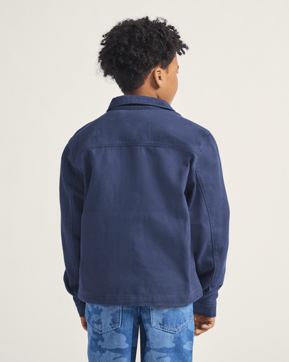 Vans Kids Mcavoy Zip Station Jacket in Parisian Night Blue
