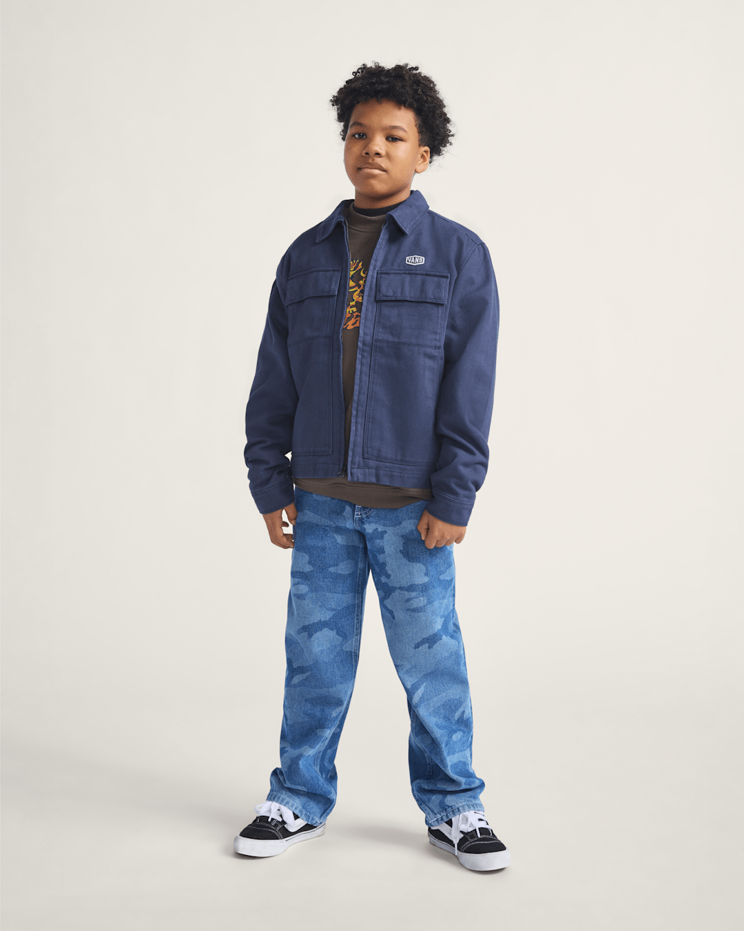 Vans Kids Mcavoy Zip Station Jacket in Parisian Night Blue