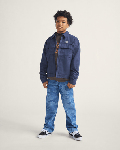 Vans Kids Mcavoy Zip Station Jacket in Parisian Night Blue