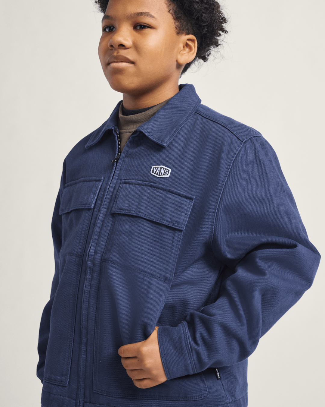 Vans Kids Mcavoy Zip Station Jacket in Parisian Night Blue
