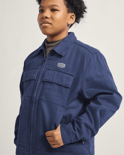 Vans Kids Mcavoy Zip Station Jacket in Parisian Night Blue