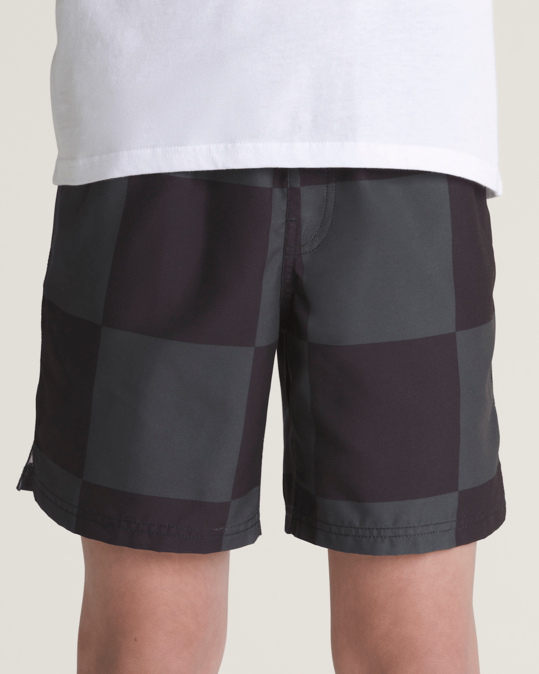 Vans Kids Primary Checkerboard Shorts in Checkerboard Black / Grey