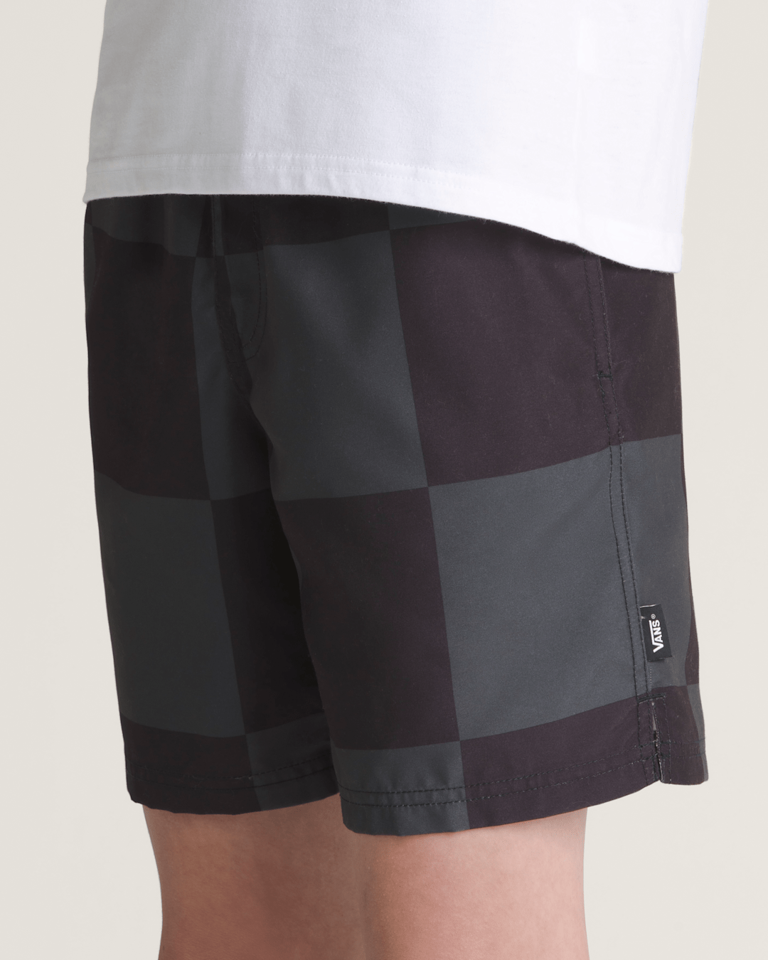 Vans Kids Primary Checkerboard Shorts in Checkerboard Black / Grey