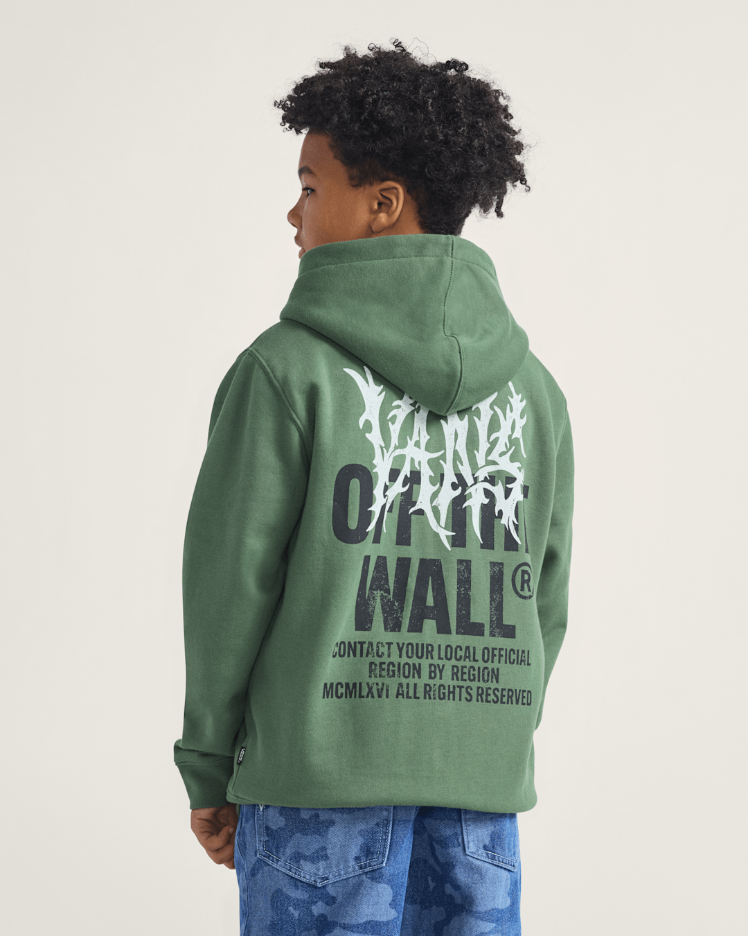 Vans Kids Metal Wall Zip Hoodie in Pine Forest Green