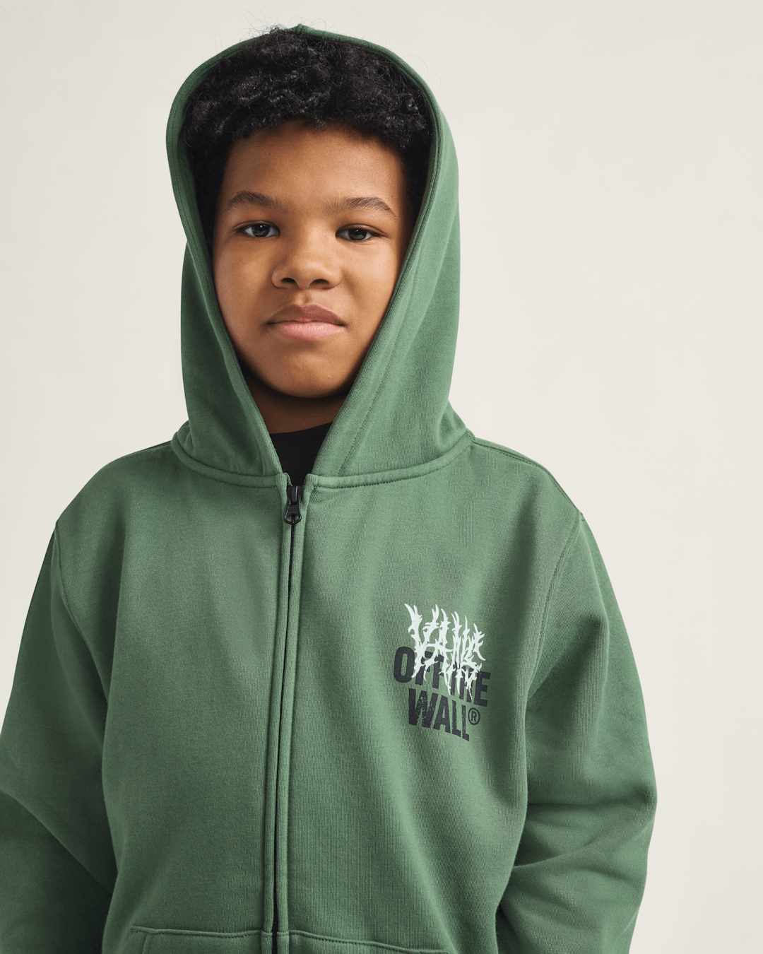Vans Kids Metal Wall Zip Hoodie in Pine Forest Green
