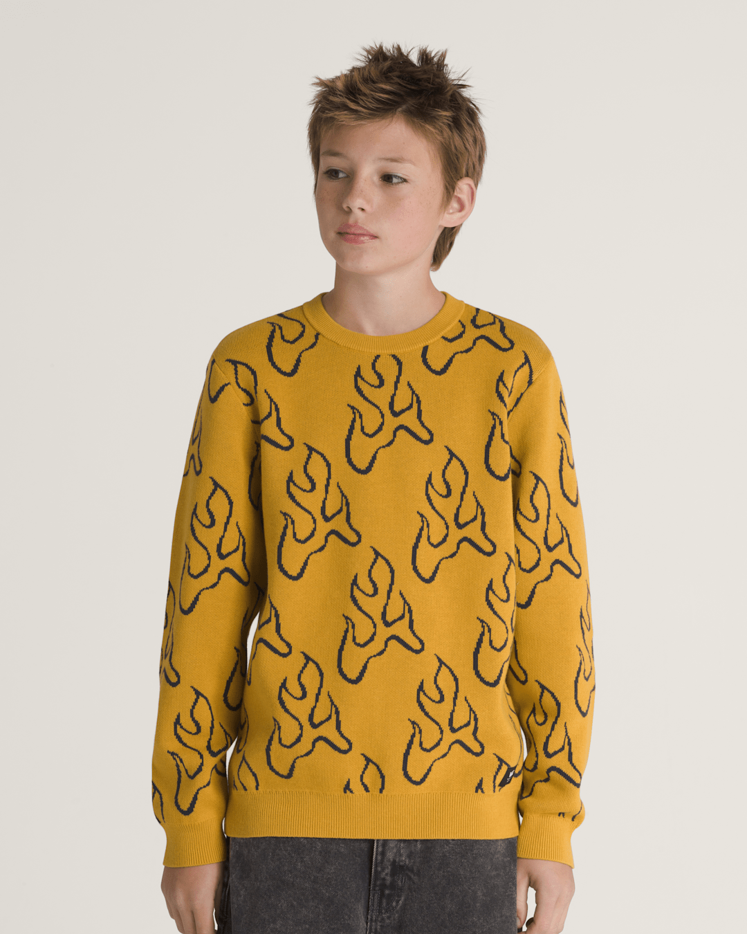 Vans Kids Blaze Crew Sweater in Harvest Gold Yellow