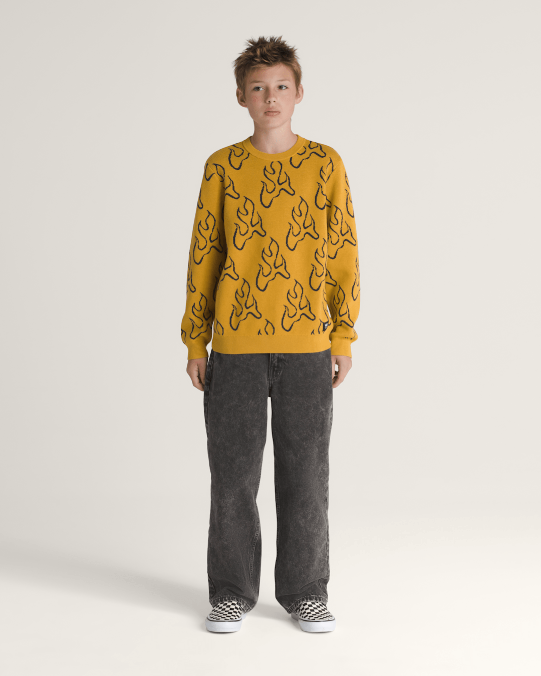 Vans Kids Blaze Crew Sweater in Harvest Gold Yellow