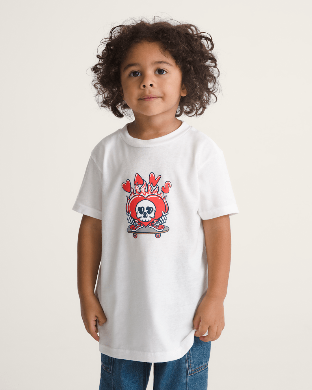 Vans Little Kids Wheely Love Vans T-Shirt in White