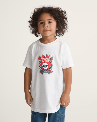 Vans Little Kids Wheely Love Vans T-Shirt in White