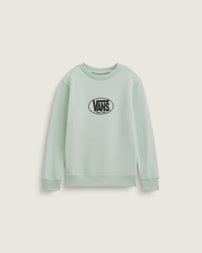 Vans Little Kids Classic Oval Crew Sweatshirt in Grey Olive Green