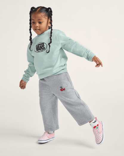 Vans Little Kids Classic Oval Crew Sweatshirt in Grey Olive Green
