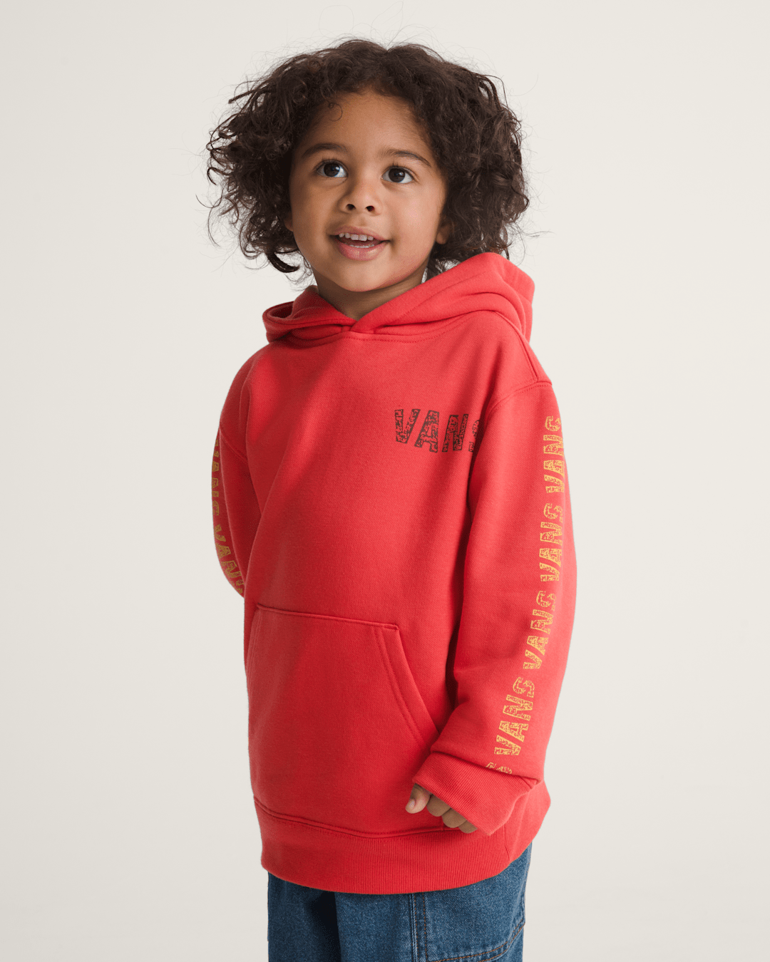 Vans Little Kids Racing Flames Pullover Hoodie in Crimson Haze Red