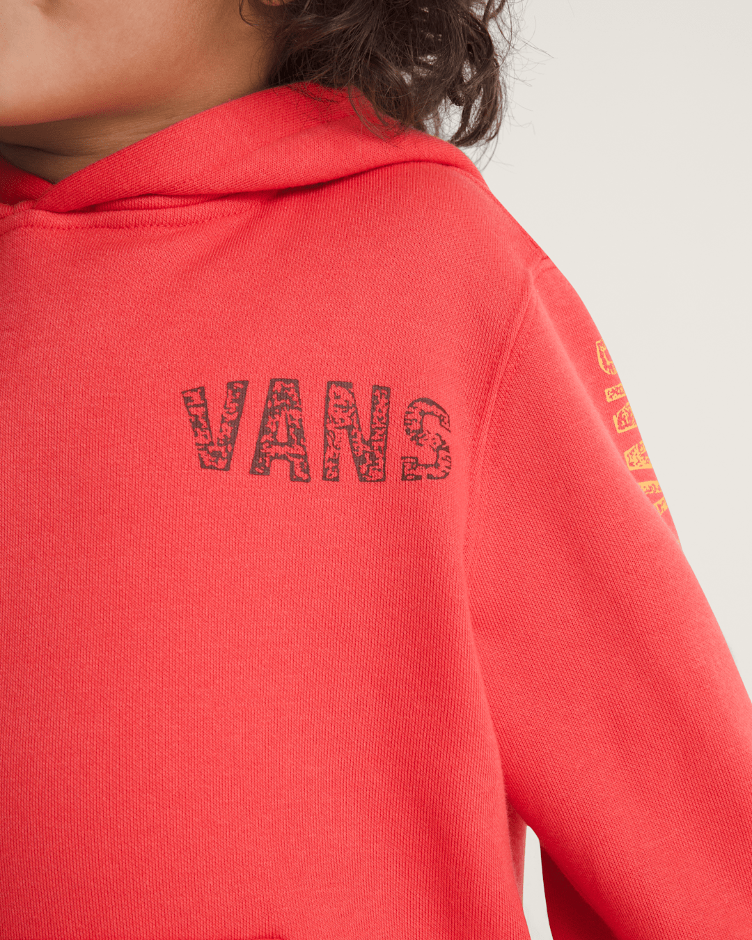 Vans Little Kids Racing Flames Pullover Hoodie in Crimson Haze Red