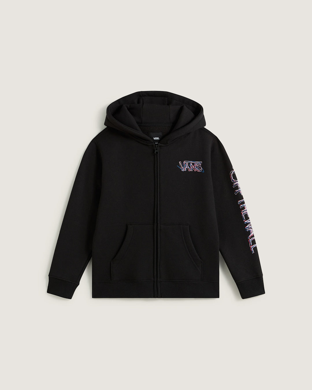Vans Little Kids Scribbled Past Zip Hoodie in Black