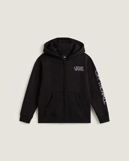 Vans Little Kids Scribbled Past Zip Hoodie in Black